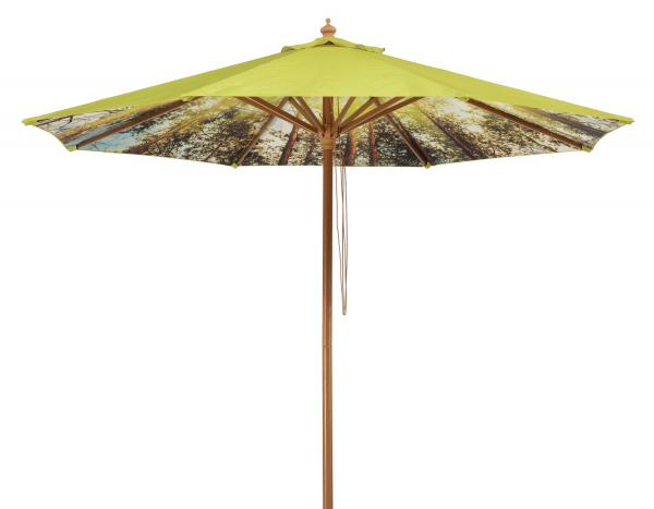 Schneider Alu/Stahl Sonnenschirm Malaga 300cm Forest Holzoptik Seilzug Mast 48mm